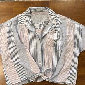 Madewell Blue and Red Striped Shirt with tie